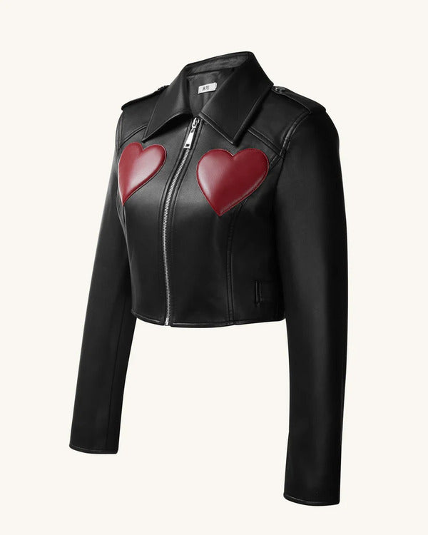WWE Raw 2025 Gionna Daddio Red Hearts Leather Jacket — Product Description