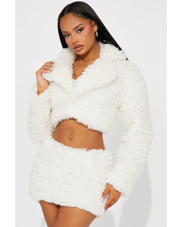 WWE SmackDown 2025 Jessica Woynilko Cropped Sherpa Jacket — Product Description