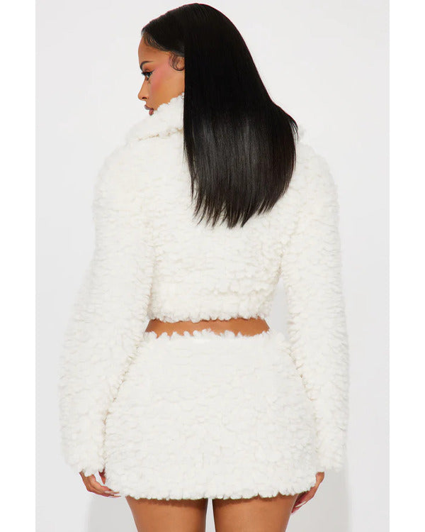 WWE SmackDown 2025 Jessica Woynilko Cropped Sherpa Jacket — Product Description