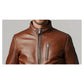 Charlotte Leather Brown Jacket - Men Leather Jacket Brown