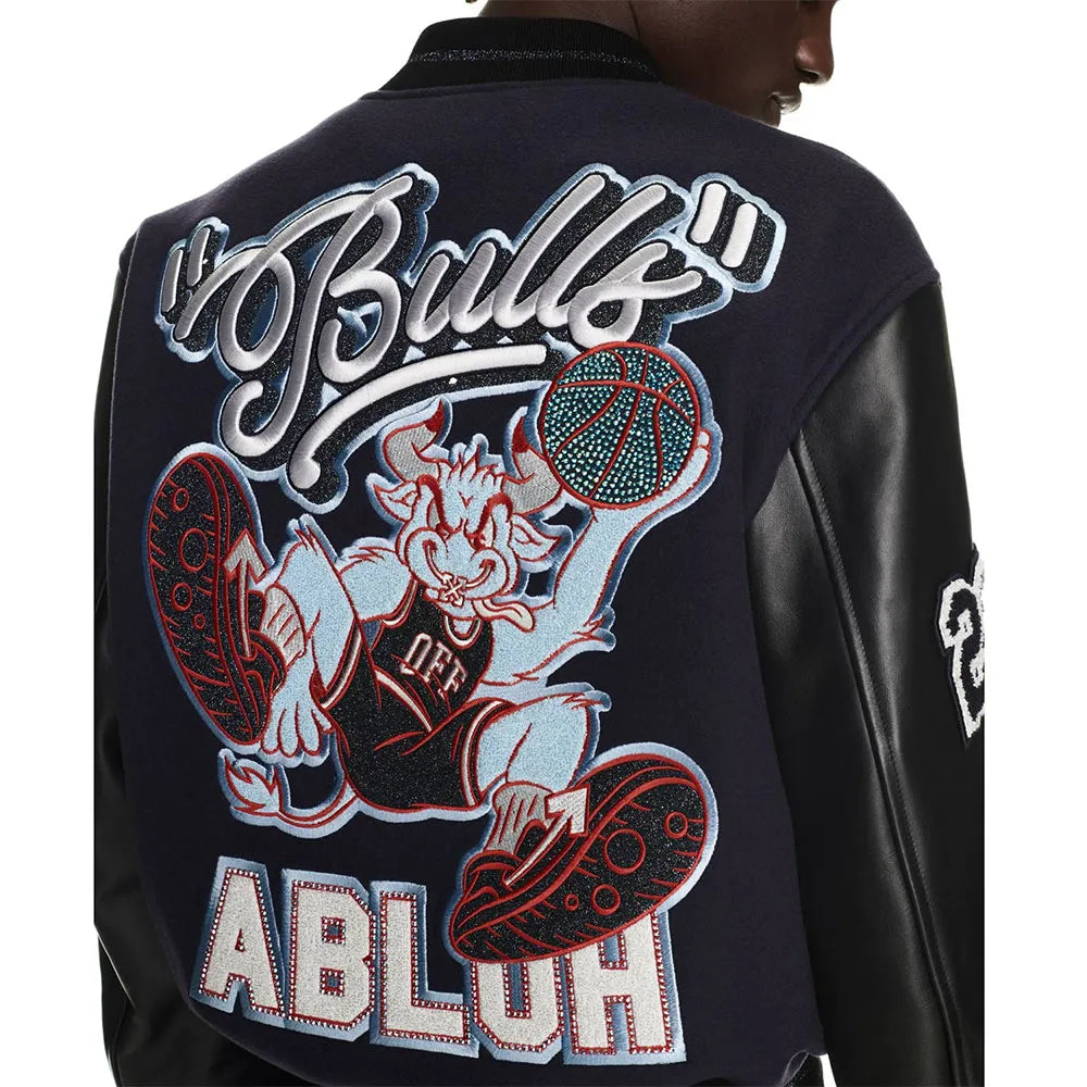 Chicago Bulls Off-White Varsity Jacket – Recreated Edition