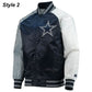 Dallas Cowboys The Tradition II Satin Blue and Grey Jacket — Classic Team Spirit Outerwear