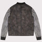 Distressed Varsity Style Leather Baseball Jacket