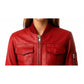 Freya Leather Red Jacket – Women’s Leather Jacket (Red)