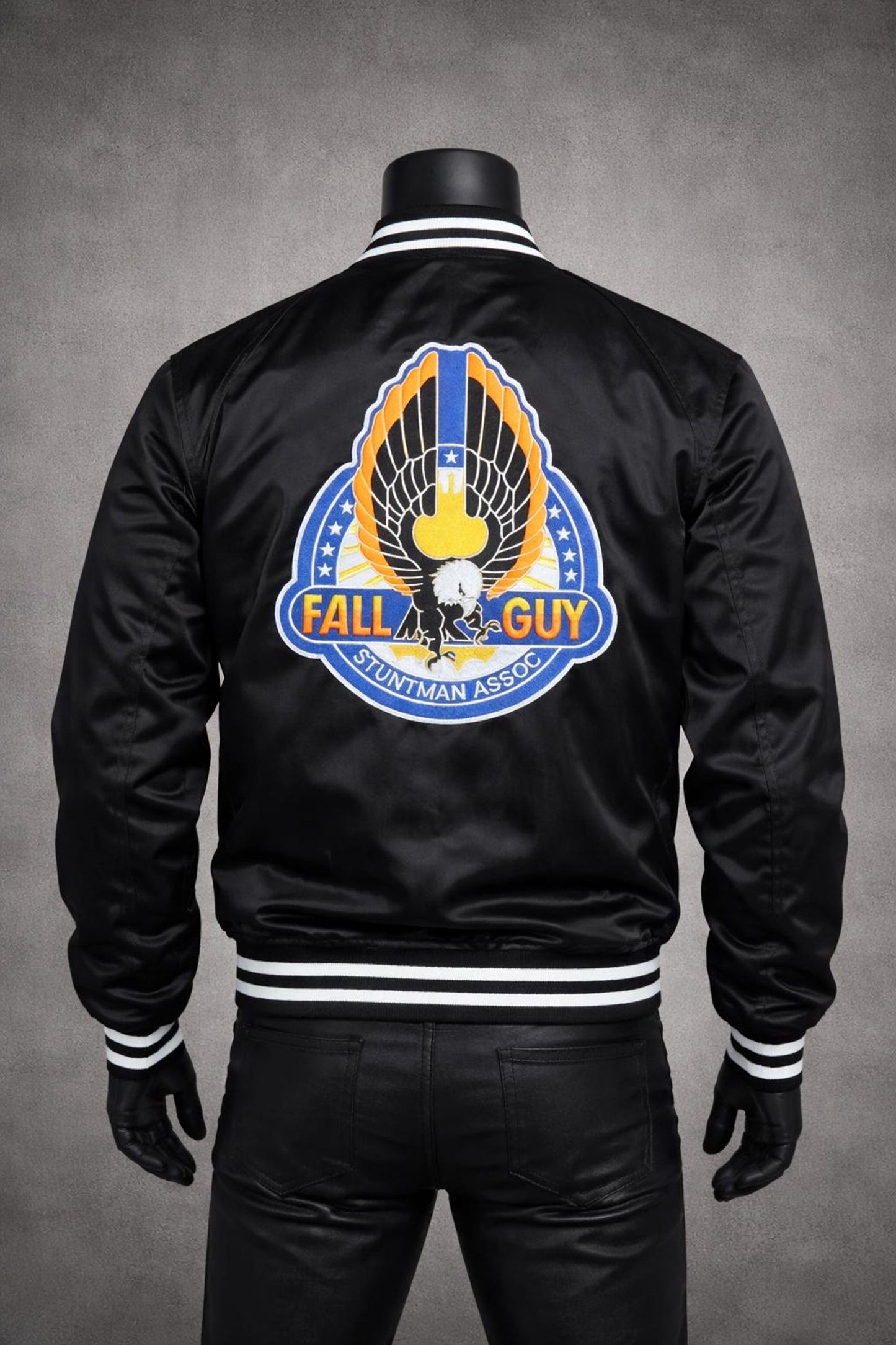 Stuntman Association The Fall Guy Satin Varsity Jacket – Recreated Edition | Premium Classic Outerwear