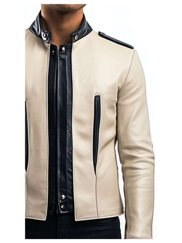 Jesse White Leather Jacket – Men’s Premium White Leather Jacket