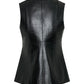 Vale Tudo 2025 Julia Palha Black Sleeveless Leather Vest – Bold Street-Style Essential