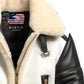 Men Aviator B3 Bomber Leather Jacket – Black &amp; White