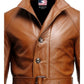 Men Vintage Big Pockets Tan Brown Leather Coat – Leather Long Coat