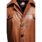 Men Vintage Brown Leather Coat – Long Leather Coat