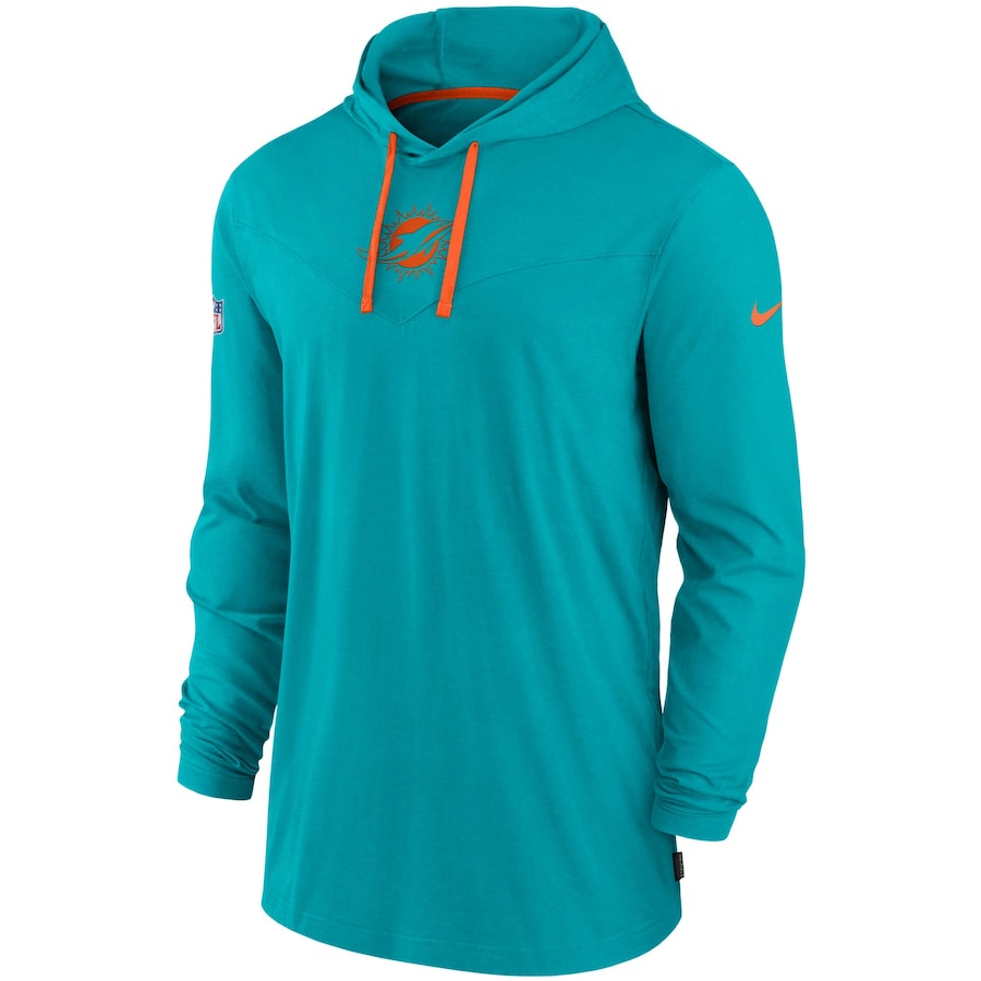 Miami Dolphins Sideline Hoodie Performance Long Sleeve T-Shirt Recreated Edition