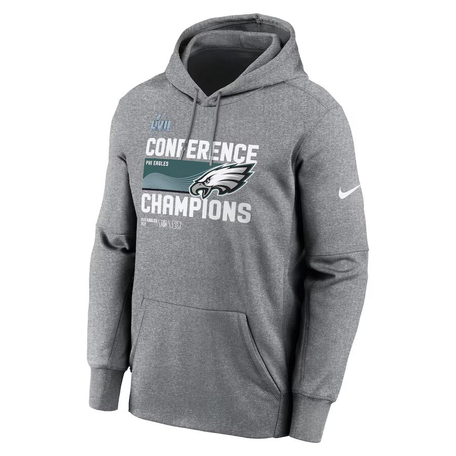 Philadelphia Eagles NFC Champions Hoodie – Locker Room Trophy Pullover (Grey) (Recreated Edition)