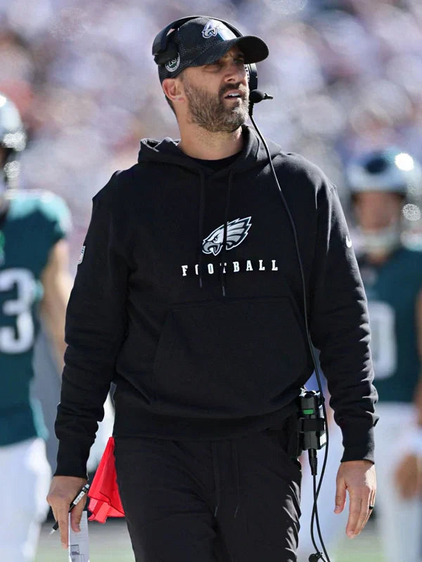 Nick Sirianni Philadelphia Eagles Black Hoodie Recreated Edition