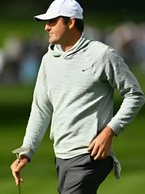 Scottie Scheffler Nike Golf Hoodie – Grey and White Pullover (Recreated Edition)