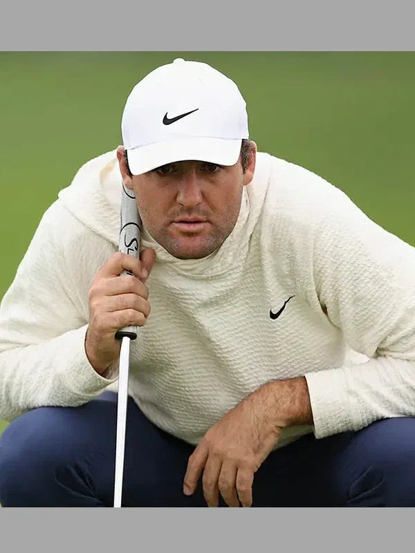 Scottie Scheffler Nike Golf Hoodie – Grey and White Pullover (Recreated Edition)
