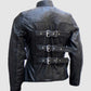 Belted Leather Trench Jacket