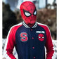 Spiderman Varsity Navy and Red Full-Snap Fleece Jacket – Recreated Edition